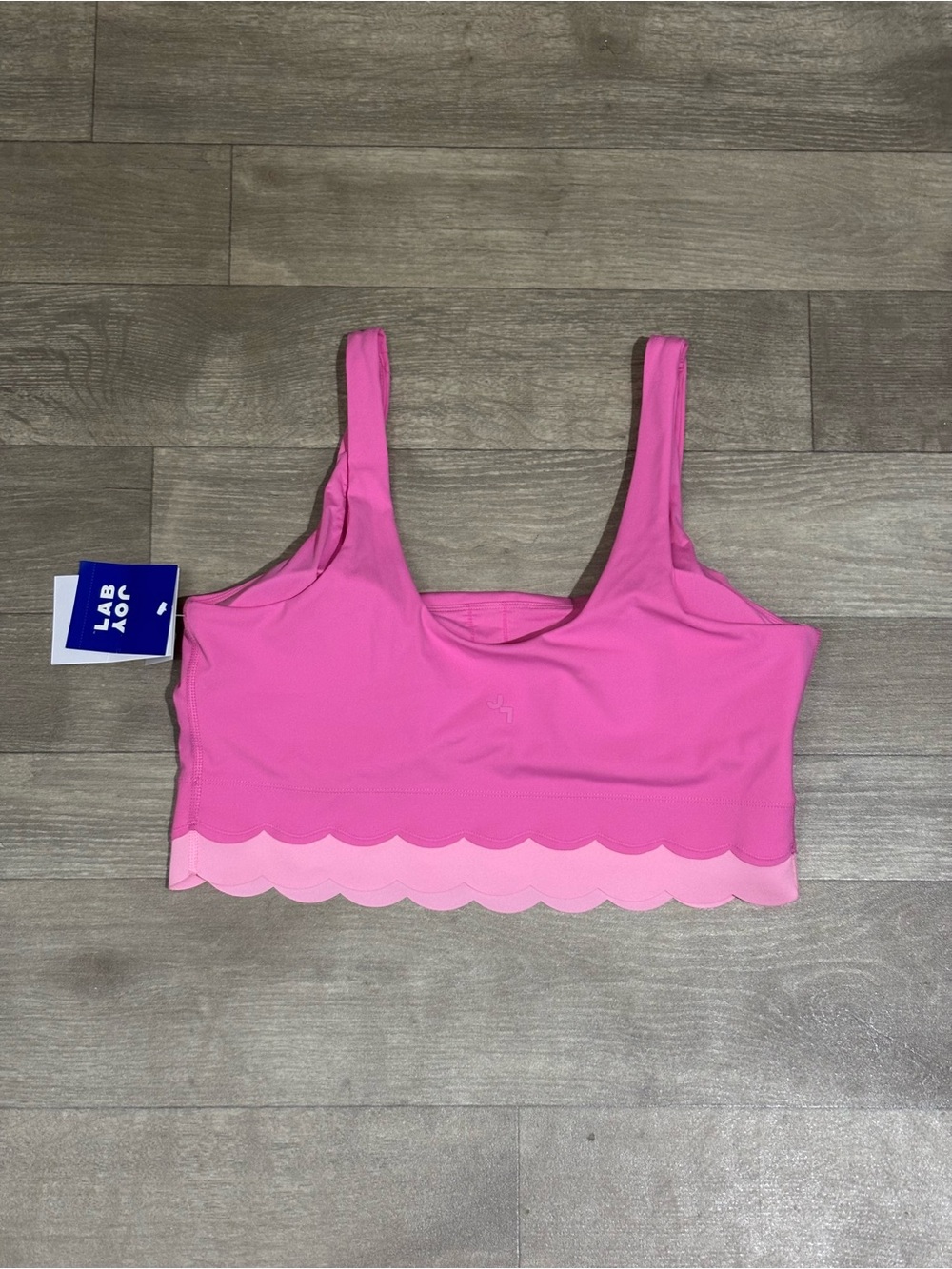 JoyLab Women’s Long-Sleeve Crop Top with Scalloped Hem Hot Pink Size XXL - Picture 7 of 7